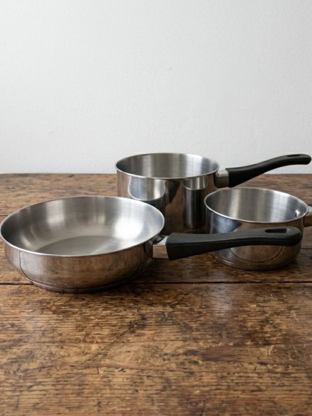 3 piece Tools of the Trade Basics Cookware Set 2qt 1qt Saucepans 8" Skillet Vtg